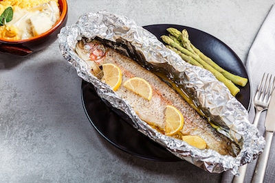 Aluminum Foil Wrapped Around A Fish